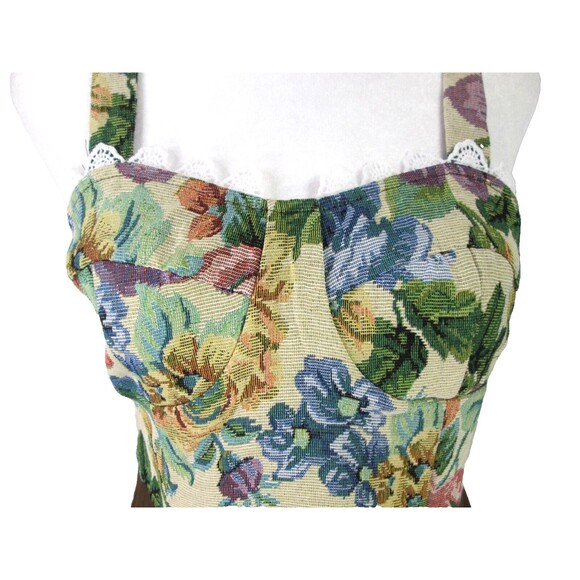 Cider Floral Patchwork and Brown Skirt Mini Dress - Picture 3 of 10